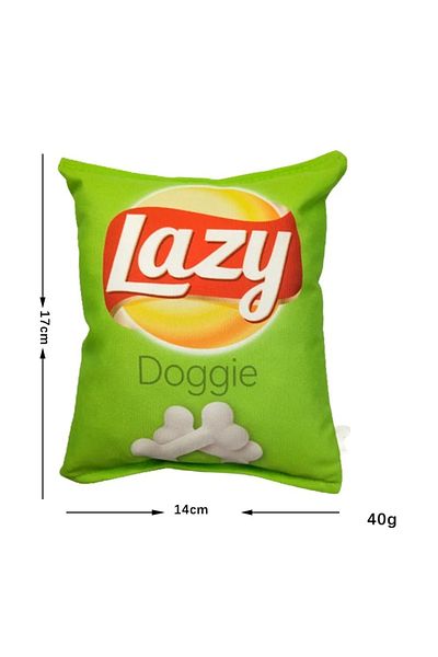 Choice Lazy Funny Dog Toys Crisps Plush Filled Pets Squeaky Chew Bite-resistant Sounding Paper Toys Small M