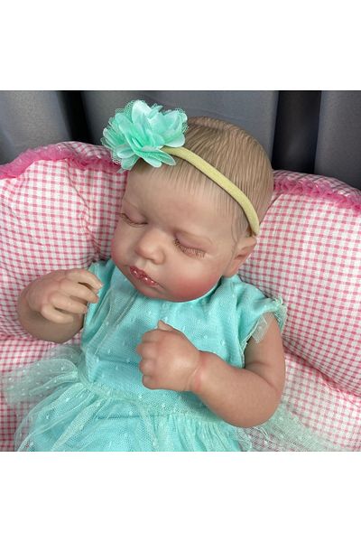 MRB Vinyl Body Doll Finished Doll 50cm Loulou Reborn Baby Dolls Sleeping Girl Lifelike Silicone Vinyl Ne