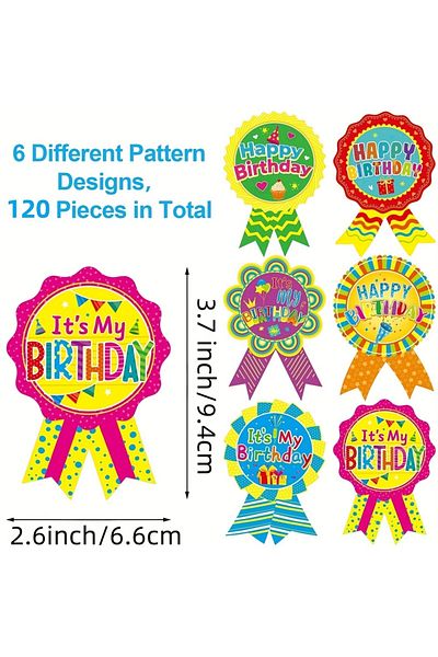 Choice 120 Pieces Happy Birthday Stickers Birthday Badge Stickers It's My Birthday Stickers Homeschool B...