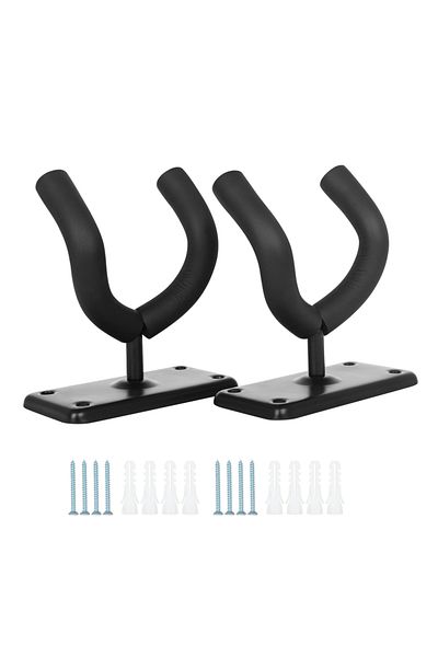 Choice 2pcs 2pcs Guitar Wall Mount Hanger Black Guitar Hanger Wall Hook For All Size Guitars Bass Mandolin