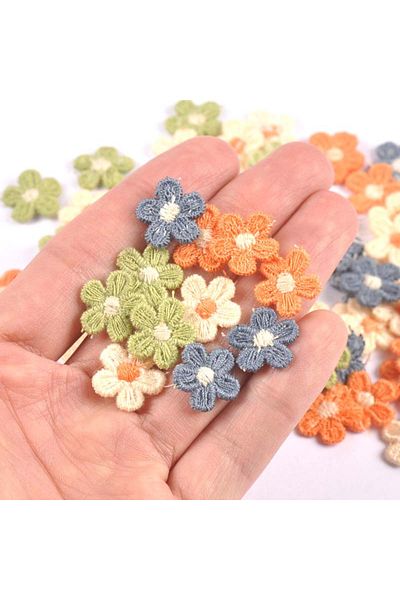 Choice Cp3279-50pcs-mix 50pcs/lot 1.5cm Multicolor Lace Flower Appliques For Diy Hat Clothes Sewing Supplie