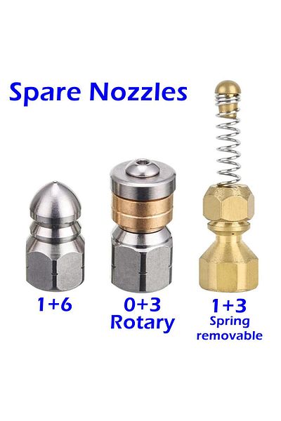 Choice 3 Nozzles 20m Sewer Drain Water Cleaning Hose Sewage Pipe Blockage Clogging Hose Cord Nozzle For Kar