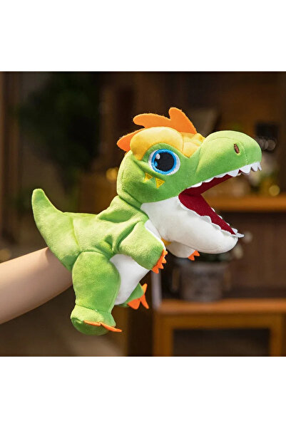 Choice دمية يد تيرانوصور ريكس لطيفة على شكل جسم كامل باللون الأخضر مقاس 20 سم...