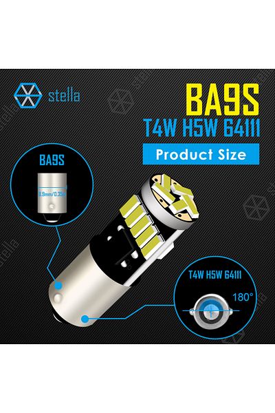 Choice 6000k Ba9s(BA9S) Stella 2 قطعة Ba9s Led Bay9s Bax9s Bulb H6w T4w 15*4014smd 6000k مصباح إشارة السيارة الأبيض