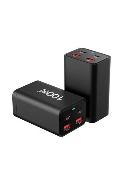 Choice شاحن GaN بقوة 100 وات بمقبس الاتحاد الأوروبي و4 منافذ USB من النوع C و...