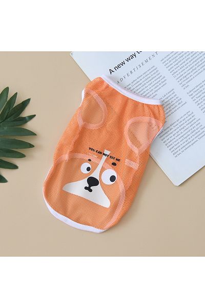 Choice XL Orange puppy Dog Clothes Spring/Summer Cool Mesh Tank Top Compared to Bear Golden Hair Keji Thin