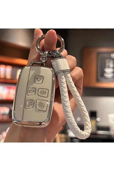 Choice White Key Fob Cover Keychain For Land Rover Lr4 Range Rover Sport Evoque Jaguar Xf Xj Xjl F-pace