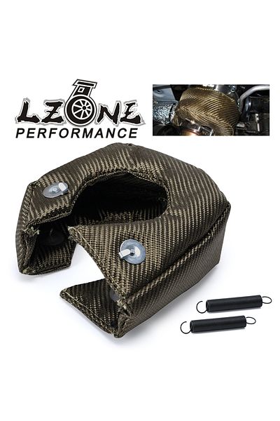 PQY LZONE - T25/T28 GT25 GT28 GT30 GT35 TURBO/TURBOCHARGER 100% درع حراري/غطاء غطاء مصنوع بالكامل من التيتانيوم...