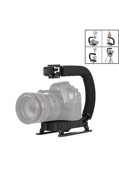 PULUZ C-shape Bracket C-shape Handheld Slr Camera Stabilizer Bracket Abs Portable Dv Camera Handle G