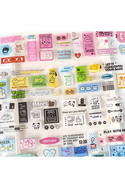 Choice 60mm*2m Kawaii Cartoon Label Journal Gadget Material PET Tape Creative DIY Collage Scrapbooking M...