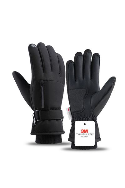 Choice L Q318 Black GTUBIKE Men Winter Waterproof Cycling Gloves Outdoor Sports Motorcycle Ski Touch Screen