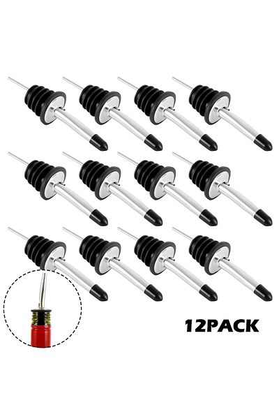 Choice 12pcs Stainless Steel Whisky Liquor Oil Wine Bottle Pourer Cap Spout Stopper Mouth Dispenser Bartend