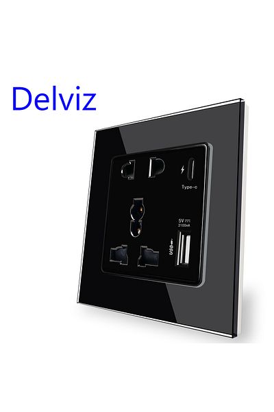 Choice Black (TYPE-C USB) Delviz With Type C Port Socket,18w 4000ma Smart Quick Charge Dual Interface Outpu