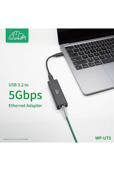 Choice Wp-ut5 Wisdpi Wp-ut5 Usb 3.2 To 5gbe Adapter Wired Lan Network Connection 5000mbps Usb-c To Rj45 Net