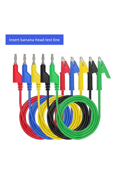 Choice Plug To Clip P1036 5pcs 1m Stackable Dual 4mm Banana Plug To Banana Plug Multimeter Test Leads Cable