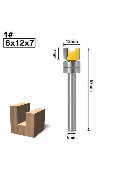 Choice Style 1 1pc Woodworking Bearing Trimmer 6mm Handle Alloy Straight Edge Milling Cutter Computer Engra