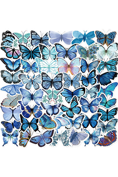 Choice 50 قطعة 50 قطعة ملصقات جمالية كرتونية زرقاء عتيقة مقاومة للماء لحقائب ...