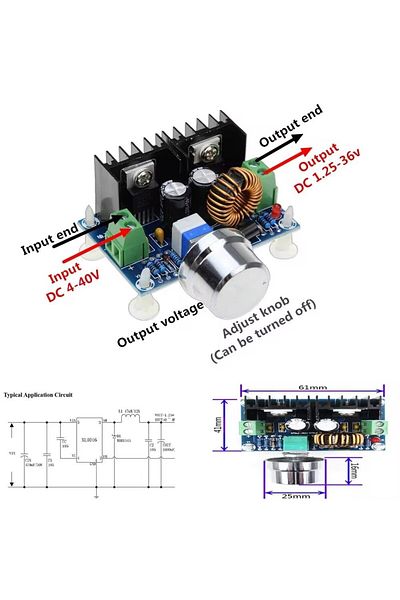 AOKIN XH-M401 DC-DC Step Down Buck Converter Power Supply Module  8A 200W XL4016E1 PWM Adjustable 4-40V...