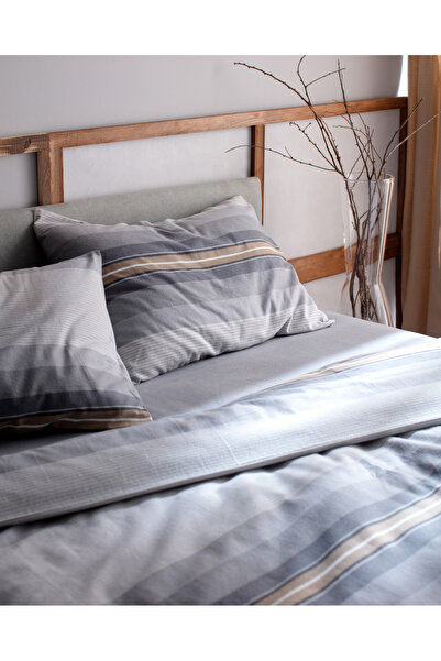 Madame Coco Destry Çift Kişilik %100 Pamuk Flanel Nevresim Takımı - Gri