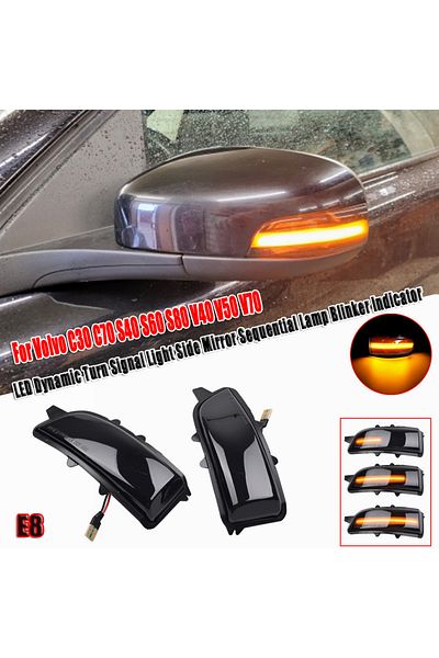 Choice أضواء إشارة الانعطاف الديناميكية LED لمرآة جانبية لسيارة فولفو C30 C70 S40 V40 V50 V70 S60