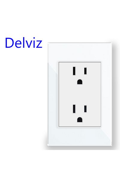 Choice 110-250v White Delviz Us Standard Power Outlet, Ac 110v~250v, 120mm*72mm Toughening Crystal Glass Pa