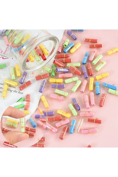 Choice 106pcs-c 105pcs Message Capsules Letter Love Pill Transparent Color Mini Wish Paper Notes Bottle Wed