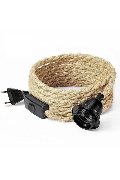 Choice Eu Plug E27 E27e26 Pendant Light Accessories With Hemp Rope Switch Plug Household Removable Small Ta