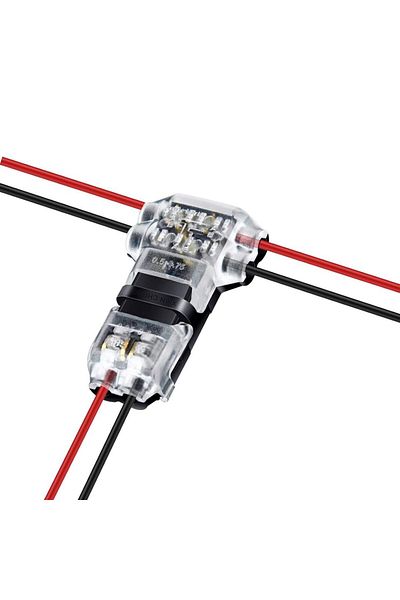 AOKIN 10pcs 10pack Low Voltage T Type Wire Connectors 2 Pin Solderless No Wire Stripping Required For Mid-