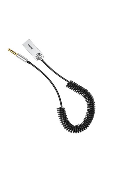 Baseus Black Bluetooth Car Audio Cable 5.0 Transmitter Wireless Receiver Car Aux 3.5mm Jack Adapter
