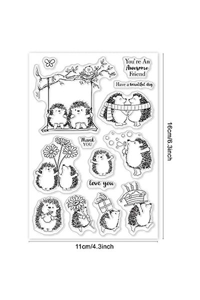Choice Aech-02254 Hedgehog And Animal Clear Stamps For Diy Scrapbooking Decor Friend Swing Transparent Sili