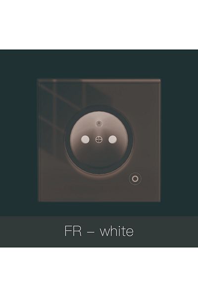 MOES Fr White Wifi Tuya Smart 16a Socket Glass Panel Outlet Power Monitor Touch Plug Relay Status Light M