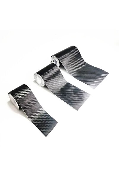 Choice 10 سم × 1 متر أسود 1 متر 3D ألياف الكربون ملصق سيارة DIY لصق شريط حماية عتبة باب السيارة الجانب المرآة