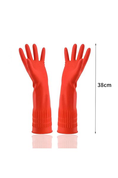 Choice S 1 Pair 1 Pair S/m/l Red Flexible Rubber Clean Gloves Dish Washing Long Home Bathroom Cleaning Kitc
