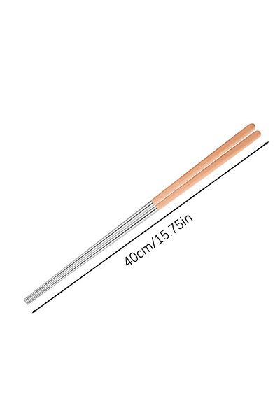 WHPHous 1 Pair 1pair Stainless Steel Chopsticks Long Chopsticks Cook Noodles Deep Fried Hot Pot Chinese Chop