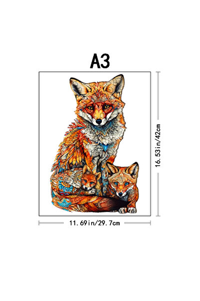Choice K112-A3 Warm Fox Family Wooden Puzzle Creative Variety Of Special Shap...