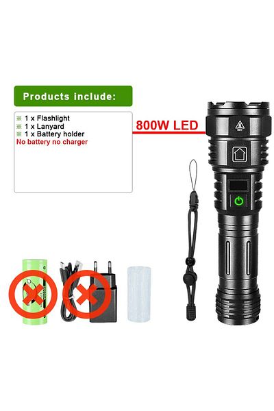 paweinuo No Battery 2024 Most Powerful Flashlight Super Bright Rechargeable Led Torch 6000000lm Long Rangetac