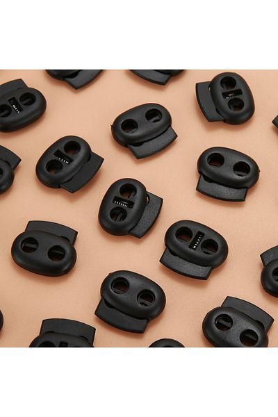 Choice Black 12pcs Plastic Cord Lock Stopper Toggle Clip Block Retainer For Drawstring Elastic Lanyard Para