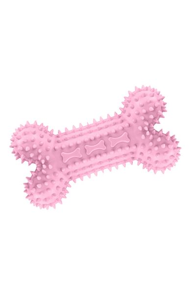 Choice 2 Dog Chew Toys For Cleaning Teeth Pink Soft Rubber Bone Funny Ball Interactive Donut Treat Set For.