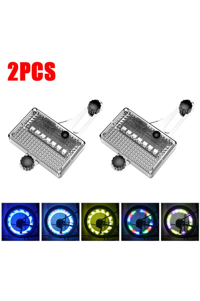 Choice قطعتان من ضوء عجلة الدراجة الملون المزود بالطاقة الشمسية ومقاوم للماء ...