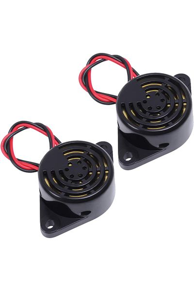 AOKIN 2pcs 2 Pcs Piezo Buzzer, Icstation Buzzer Alarm 12v Electronic Beep Buzzer 100db Piezo Alarm Siren C