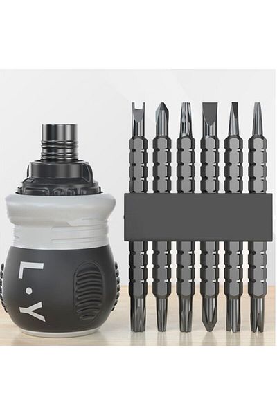 DTBD Black Mini Ratchet Precision Screwdriver Magnetic 13 In 1 Telescopic Labor-saving Hand Tool Phillips