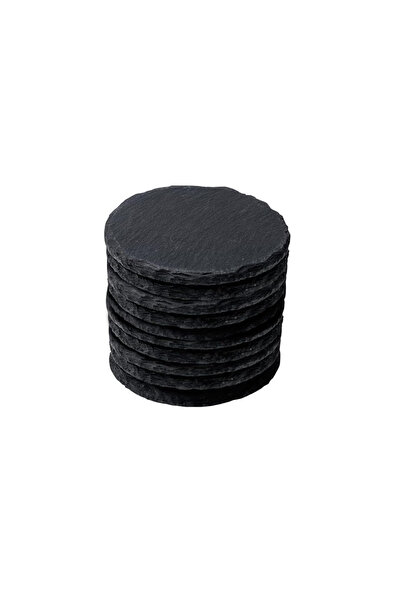 Choice 8 قطع دائرية من ألواح الأكواب المصنوعة يدويًا من الحجر الأسود، مقاس 4 ...