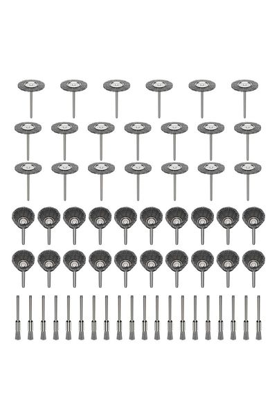 Toorise Silver 60 Pcs Dremel Accessories Wheel Brass Brush Rust Removal Stainle Wire Steel Tool For Working