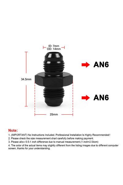 Choice An6 To An6 An Male Flare To An Male Flare Union Coupler Fitting Black High Quality An4 An6 An8 An10