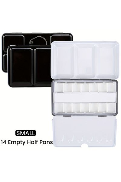 Choice With 14 Half Pans Empty Watercolor Palette Paint Tray With 14 Half Pans - Sturdy Empty Watercolor Pa