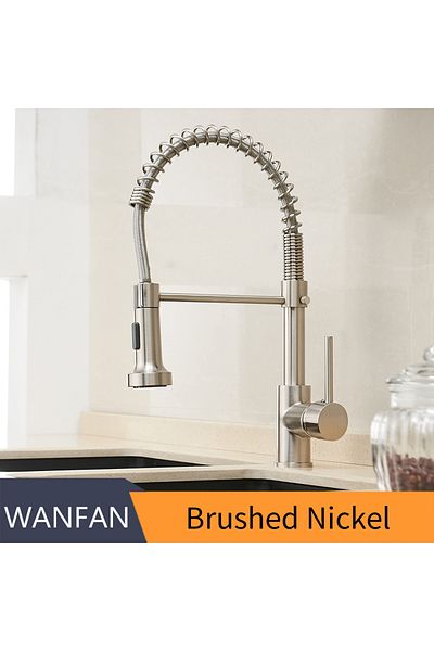 Choice Brushed Nickel United States Canada G9/16 Kitchen Faucets Silver Faucets For Kitchen Sink Pull Out S