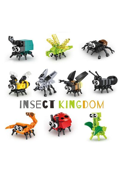 Choice 10pcs 10pcs Small Insect Assembly Block Animal Insect Puzzle Education Toys Tabletop Ornaments Boys