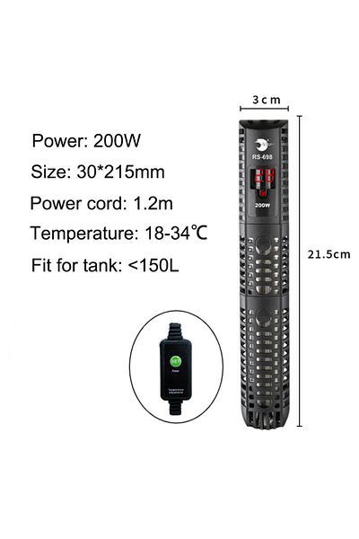 Choice Voltage 220v 200w Aquarium Submersible Heater Fish Tank Water Heating Rod Constant Aquarium Thermost