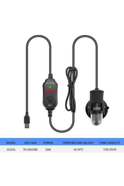 Choice 5v-2a Usb Sc07a-celsius Usb Mini Aquarium Heating Rod Fish Tank Aquarium Heater Submersible Thermost