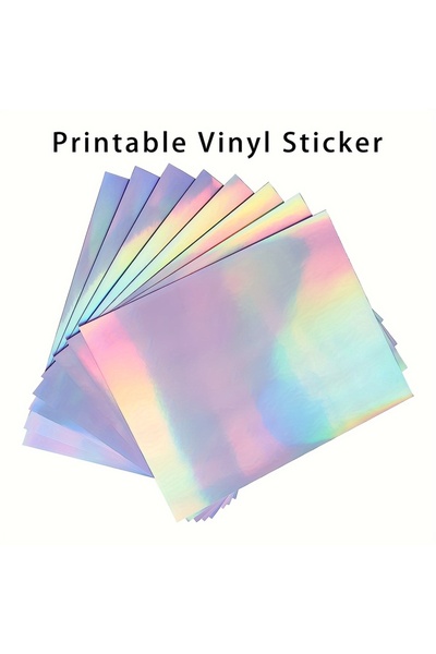 Choice ورق ملصقات قابل للطباعة ثلاثية الأبعاد بألوان قوس قزح للطابعات النافثة للحبر والليزر، مقاس A4 20 ورقة